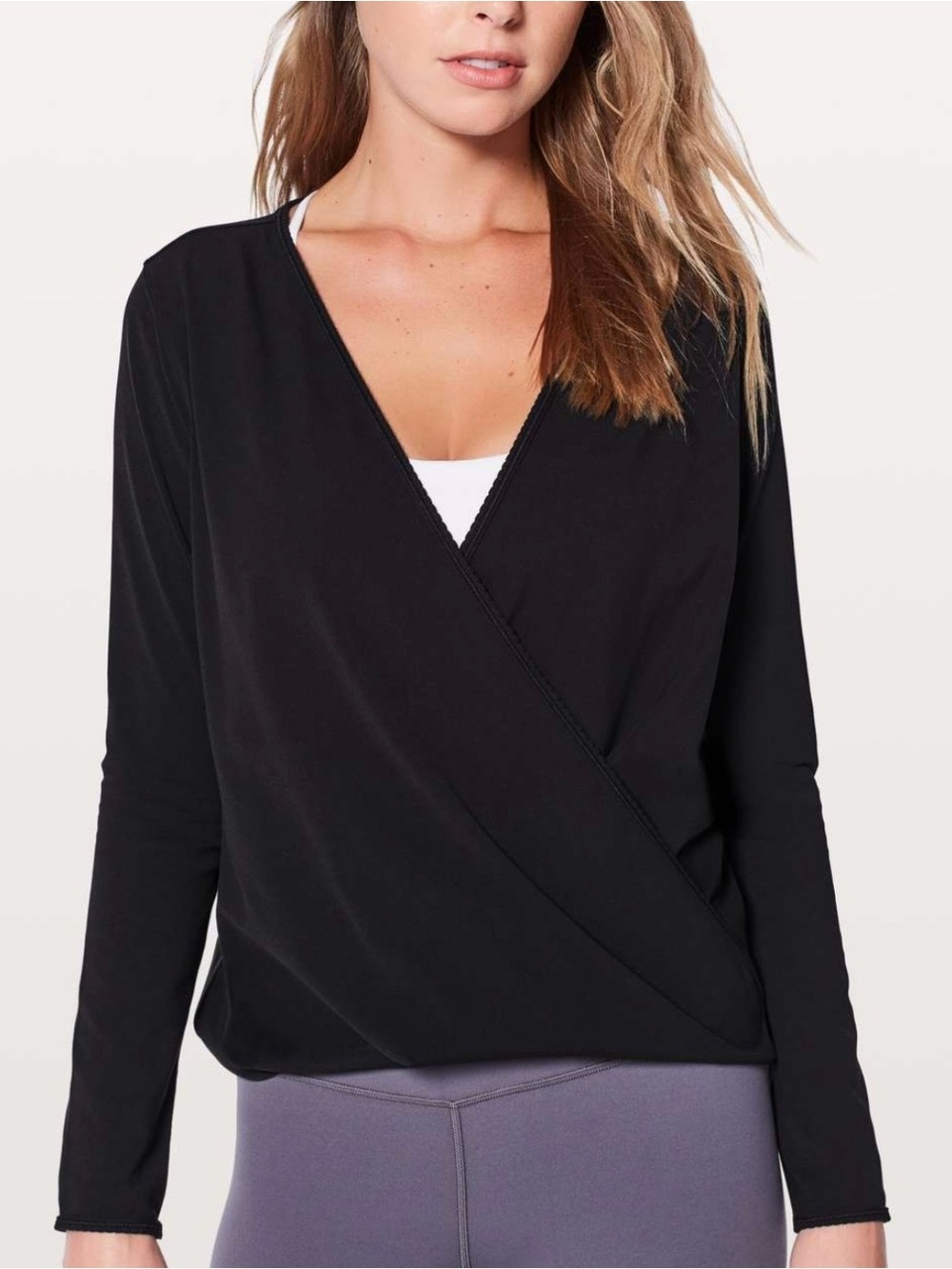 Lululemon Full Freedom long sleeve - black - size 6/8? - nulu crossover top